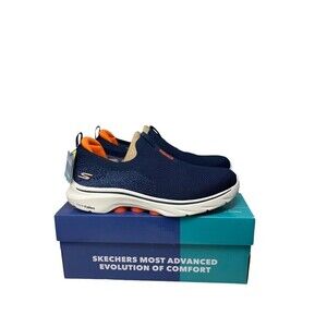 Skechers Walking Shoes Men's Size 11 Navy Orange Go Walk 7 Stretch Cushioning